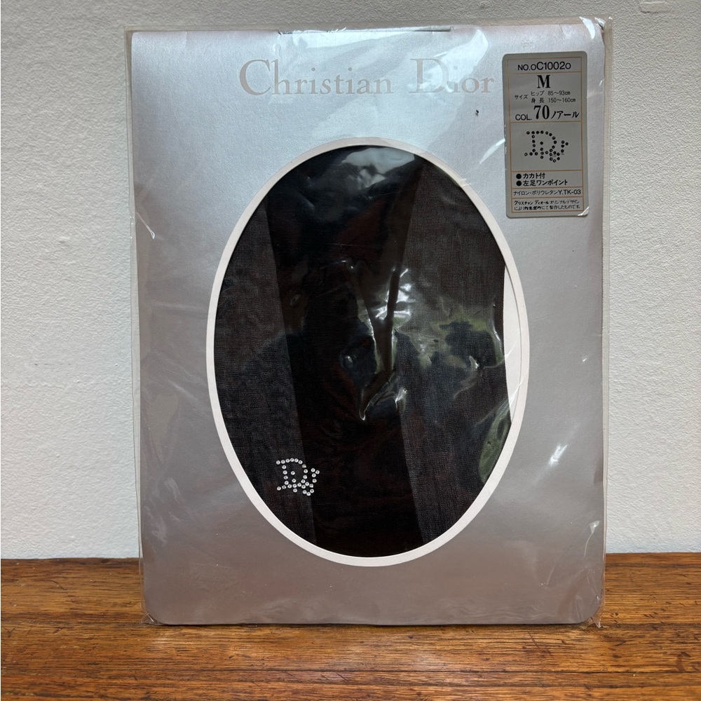 Christian Dior Sheer Black Tights with Crystals